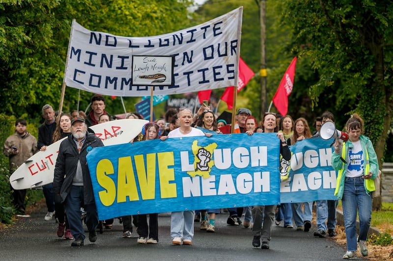 People take part in the rally at Ardboe High Cross in Co Tyrone on Sunday. Photograph: Liam McBurney/PA Wire
