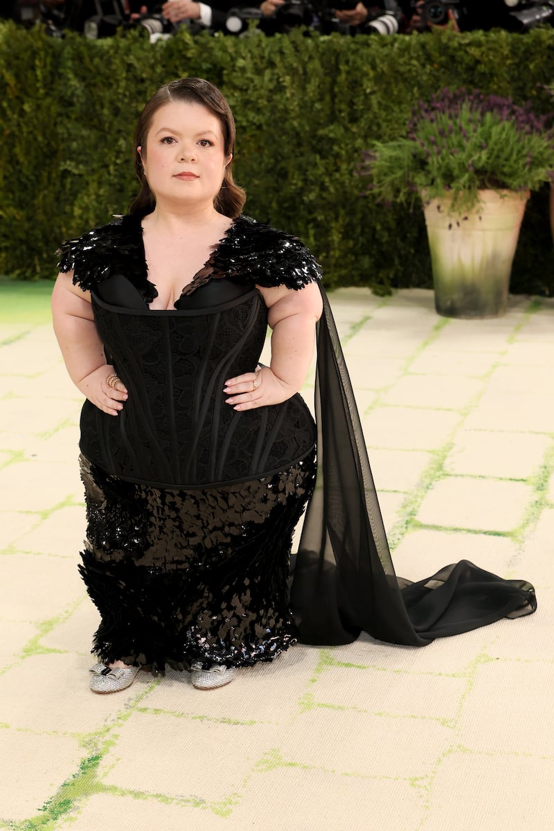 Sinéad Burke in a custom Christian Siriano gown. Photograph: Mike Coppola/Getty Images