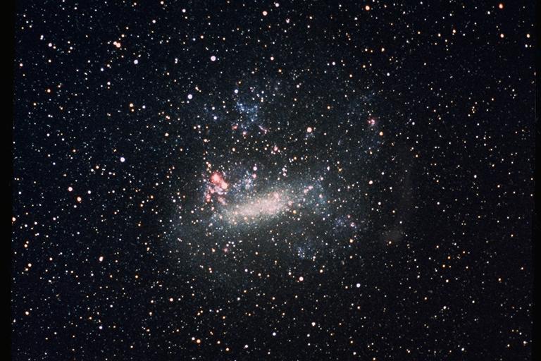 A star in the Large Magellanic Cloud briefly got brighter, perhaps a microlensing event (Credit : NASA/Ames Research Centre)