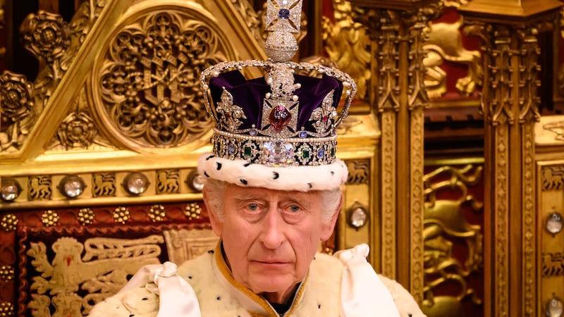 Britain's king, Charles III, delivering the speech opening parliament in 2023. He will be back in Westminster today. Photograph: Leon Neal/Getty