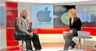 Guy Goma was mistaken for technology journalist named Guy Kewney, who was scheduled to be a guest to discuss a verdict in an online music case involving Apple, the tech giant, and Apple Corps. Photograph: BBC