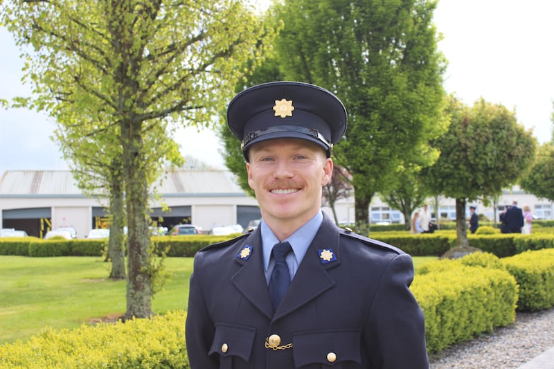 New garda Simon O'Driscoll, 30, from Dublin, is a former actor who appeared in Fair City. Photograph: Hugh Dooley