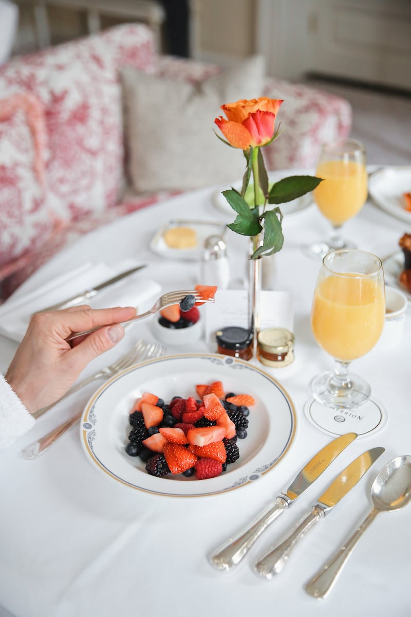 In-room breakfast at The Merrion