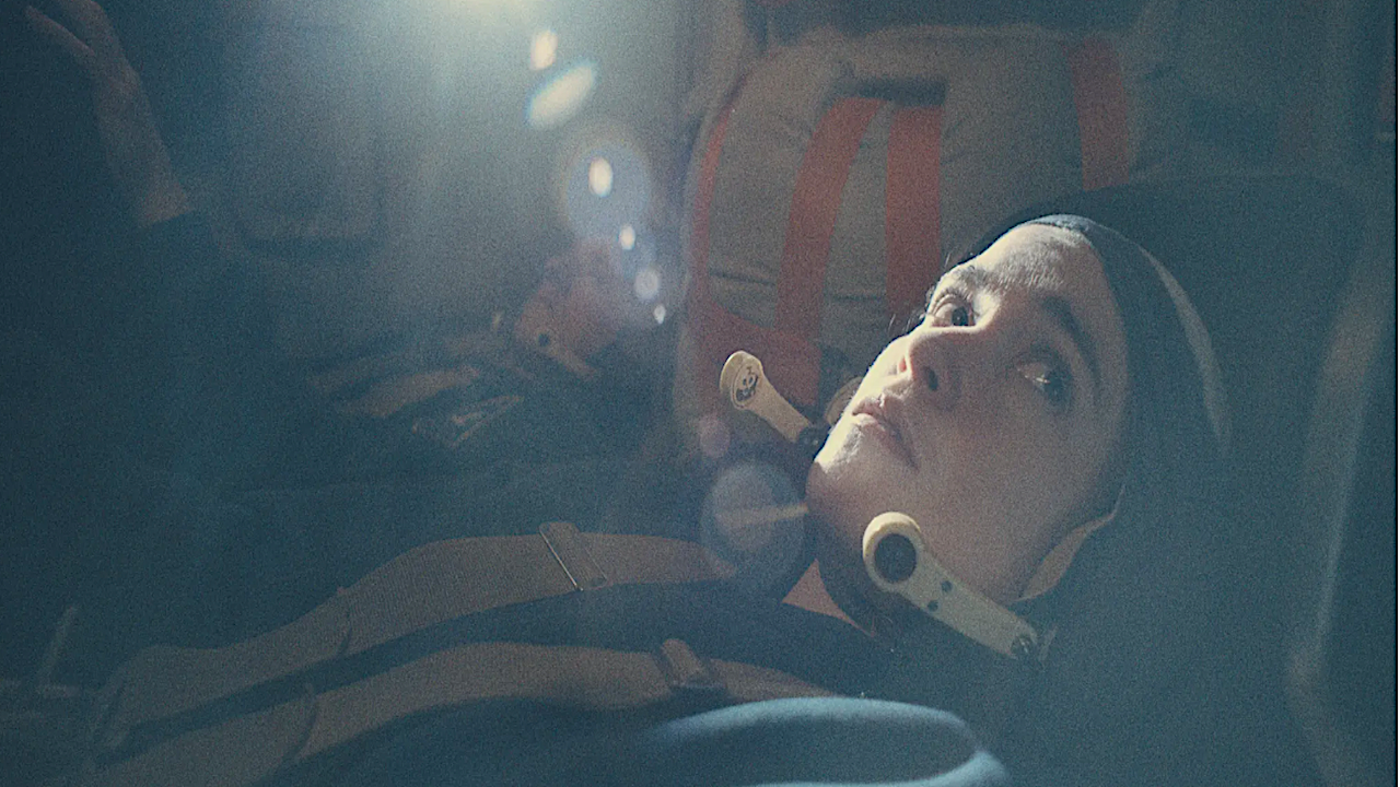 a cosmonaut in a Soviet spacecraft