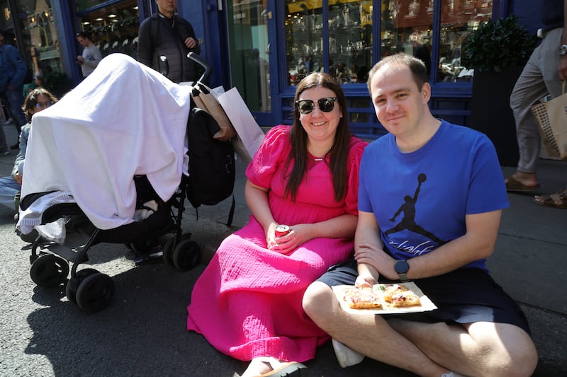 Kelly Hogan and Declan Kenny on Dublin's Drury Street. Photograph: Bryan O’Brien
