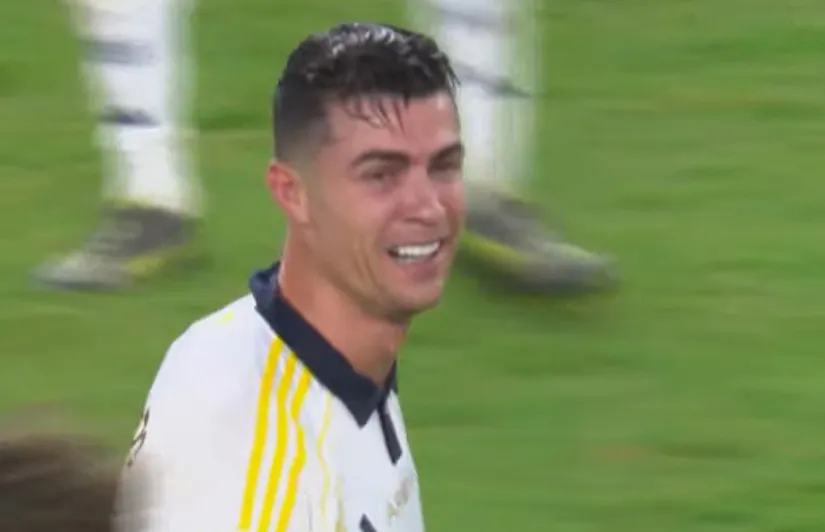 Cristiano Ronaldo in tears during Al Nassr vs Damac