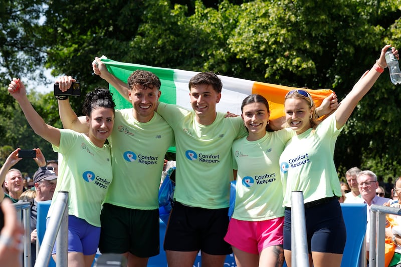 From left: Kennedy Frampton, Jordan Adams, Cian Adams, Jordan's wife Agnes and Cian’s Partner Helen. Photograph: Nick Bradshaw