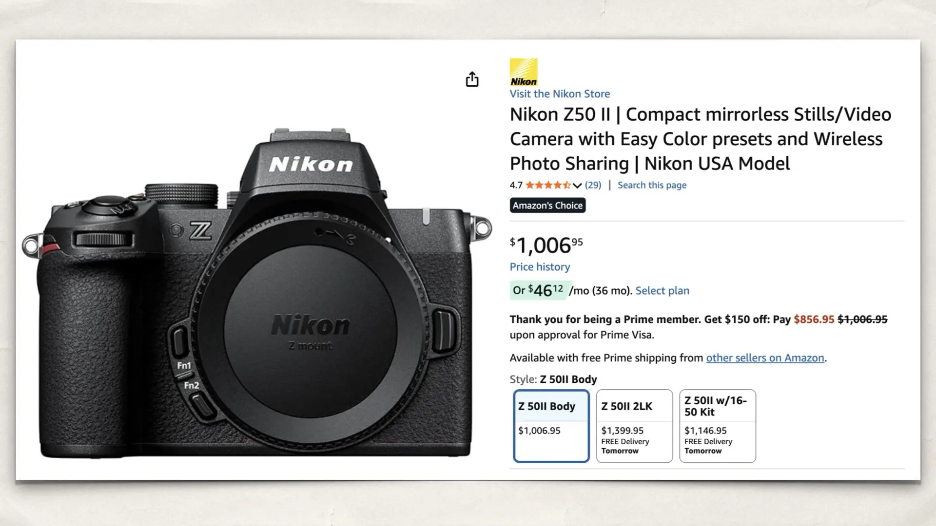 Nikon Z50 II | Compact mirrorless