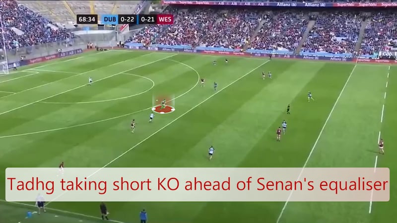 As the clock ran down, Jason Daly executed a brave short kickout.