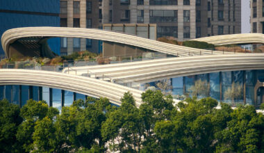 heatherwick’s moon bridge-inspired 'orbit' captured by paul clemence