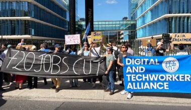 ‘We’re Just Getting the Crumbs Here’: Contractors Protest Layoffs at Meta’s European Headquarters