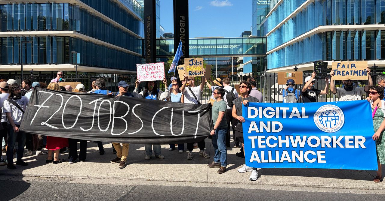 ‘We’re Just Getting the Crumbs Here’: Contractors Protest Layoffs at Meta’s European Headquarters