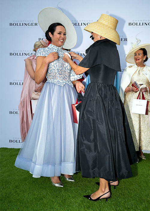 Winner of the Bollinger Best Dressed at the third day of the Punchestown Racing Festival 2026 was Julie Caulfield from Killmore quay Co Waterford. Pic: Michael Chester