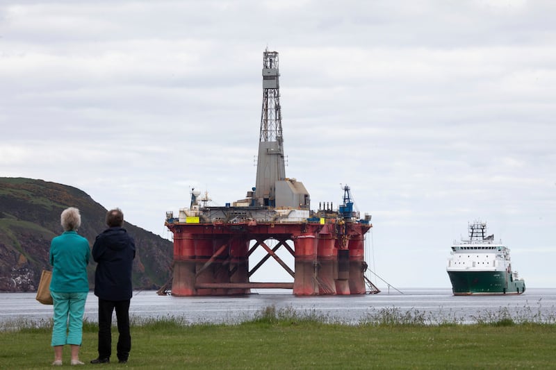 A BP oil rig in Cromarty Firth, near Aberdeen. Photograph: Kristian Buus/In Pictures/Getty 