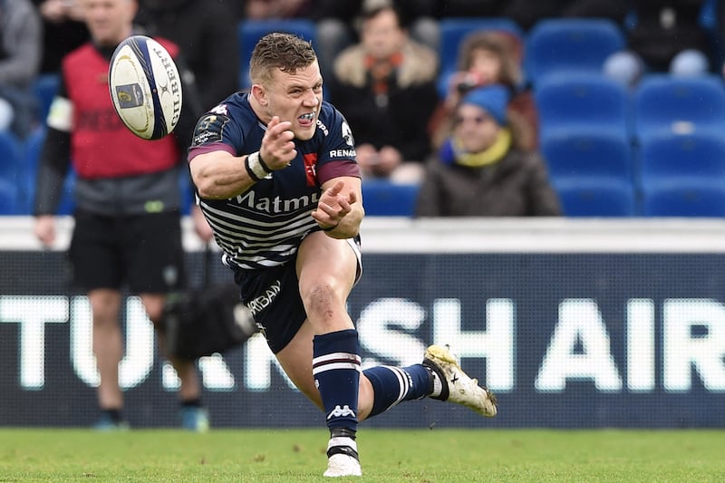 Bordeaux-Bègles' Ian Madigan during the Champions Cup match between Bordeaux and Clermont in January 2017. Photograph: Nicolas Tucat/AFP via Getty Images