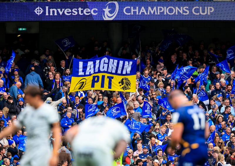 Jubilant Leinster fans after the Champions Cup match between Leinster and Toulon at Aviva Stadium on Saturday. Photograph: Getty Images