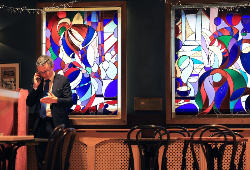 Minister for Culture Patrick O’Donovan at an event to announce details of the latest Basic Income for the Arts scheme at the James Joyce Room, Bewley’s Grafton Street, Dublin.
Photograph: Dara Mac Dónaill/The Irish Times