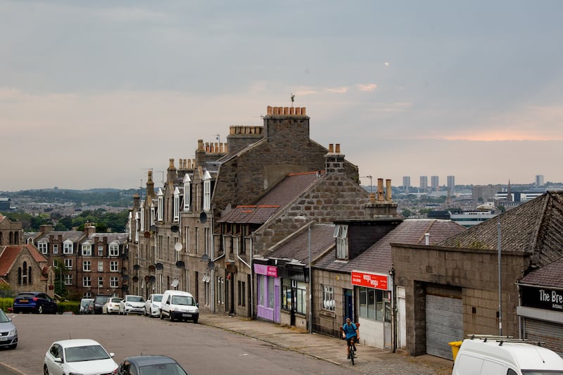Houses overlooking Aberdeen's centre. Photograph: Emily Macinnes/Getty