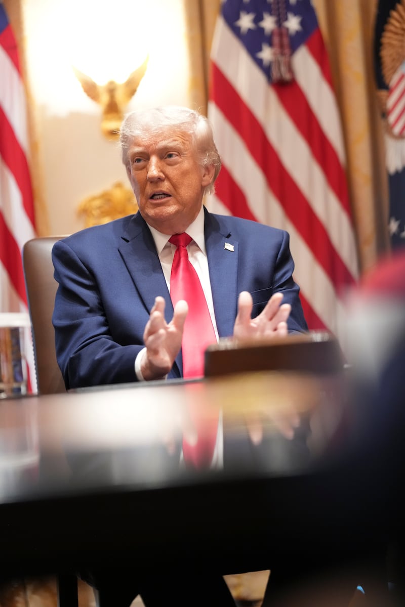 President Donald Trump speaks during a meeting with members of his cabinet at the White House on Wednesday, May 27th, 2026.  Photograph: Doug Mills/The New York Times.
                      