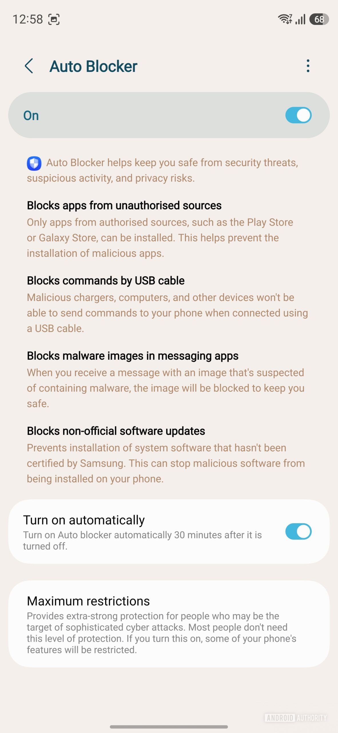 Samsung One UI 8.5 Auto Blocker