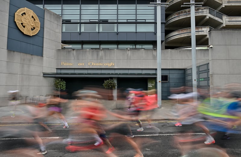 Participants at the second edition of the Dublin City Half Marathon on Sunday, May 3, 2026. Photograph: Sam Barnes/Sportsfile