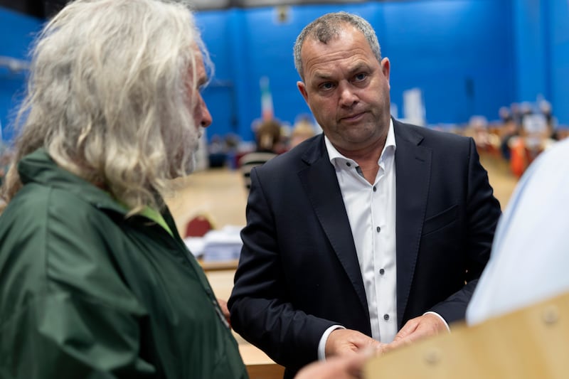 Independent Ireland's Noel Thomas at the count centre in Galway Lawn and Tennis Club in Salthill. Photograph: Chris Maddaloni/The Irish Times


