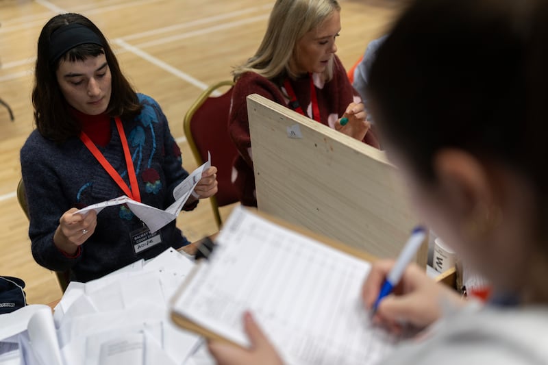 Counting continues in Galway West. Photograph: Chris Maddaloni
