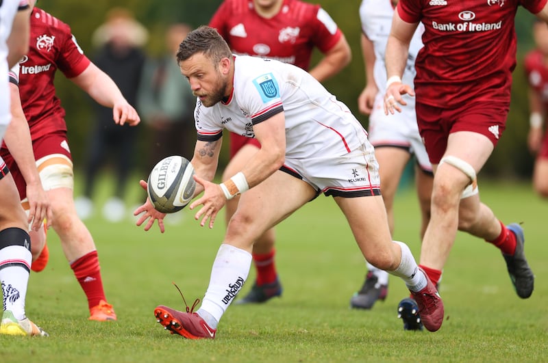 Ian Madigan of Ulster in a Munster A vs Ulster A 
in Dublin in April 2023. Photograph: Nick Elliott/Inpho
