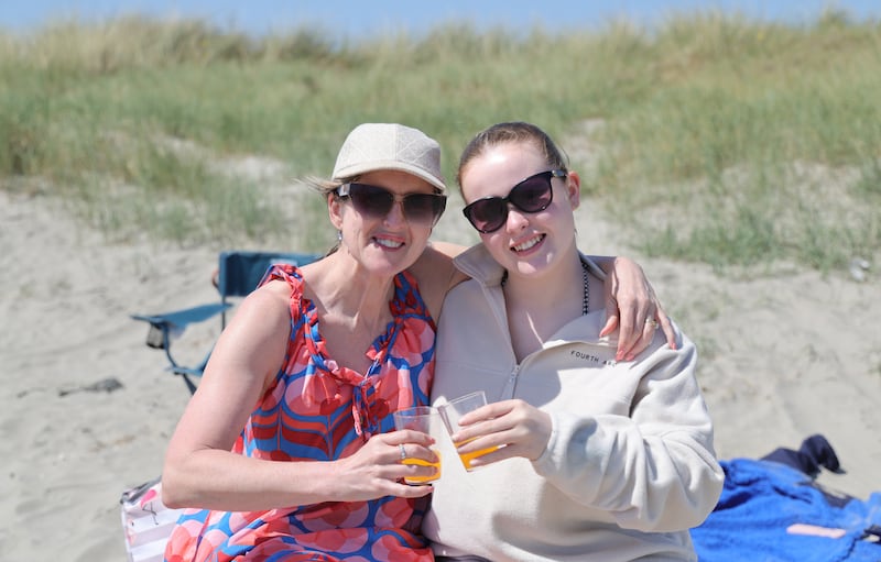  Lisa Keane and her daughter Aria Keane enjoying the sunny weather on Dollymount Strand.  Photo: Bryan O’Brien 