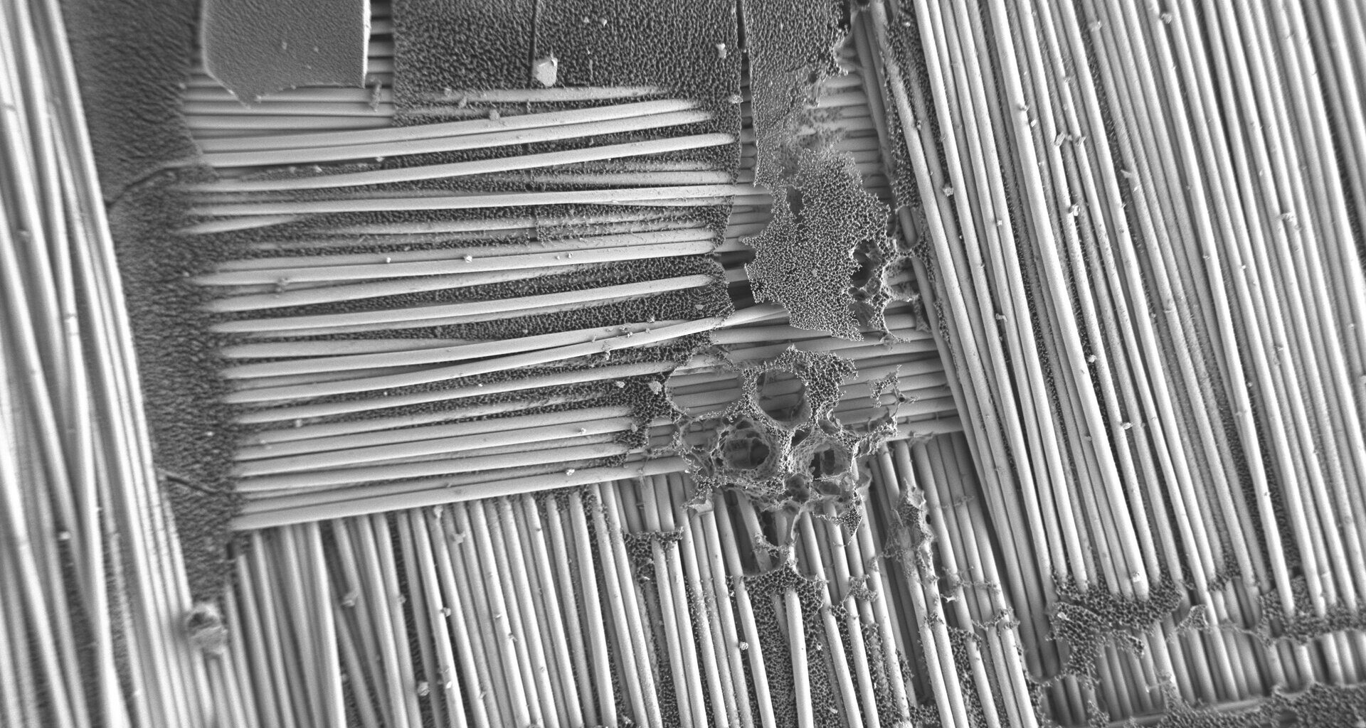 Textile material erosion after environmental testing