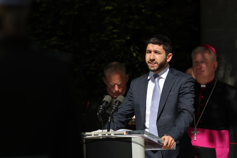 Chief rabbi Yoni Wieder at the 1916 commemoration. Photograph: Dara Mac Dónaill/The Irish Times