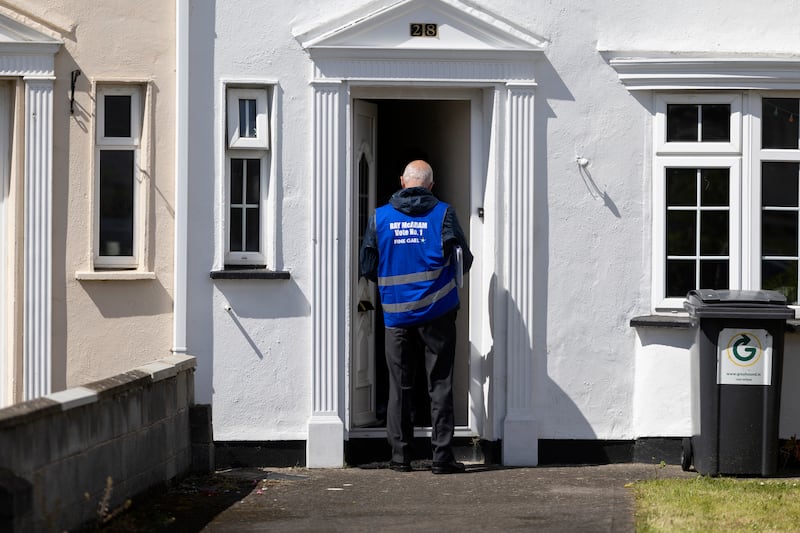 Supporters for councillor Ray McAdam, the Lord Mayor of Dublin, canvass in Marino for a seat in the Dublin Central byelection. Photograph: Chris Maddaloni/The Irish Times
