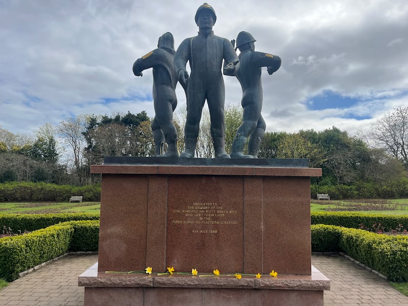 The memorial to the Piper Alpha disaster in Hazelhead Park, Aberdeen