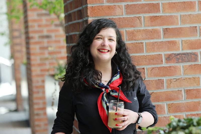 Susie Kealy, coffee content creator, at Proper Order coffee shop in Smithfield. Photograph: Alan Betson