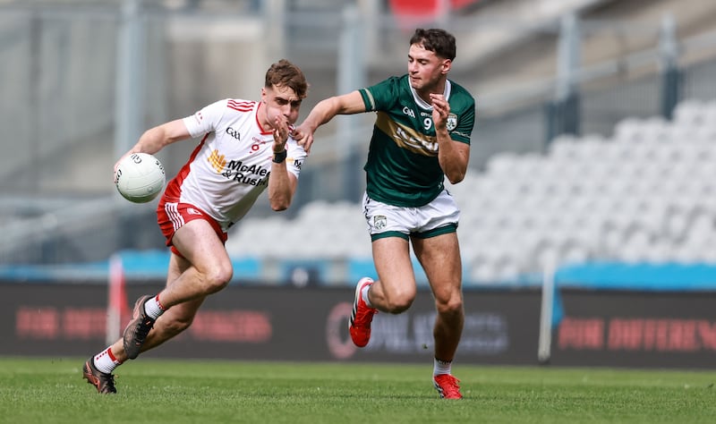 Dalata Hotel Group GAA Football All-Ireland U20 Championship Final, Croke Park, Dublin 30/5/2026
Kerry vs Tyrone
Tyrone's Conor O'Neill with Evan Boyle of Kerry
Mandatory Credit ©INPHO/Dan Sheridan