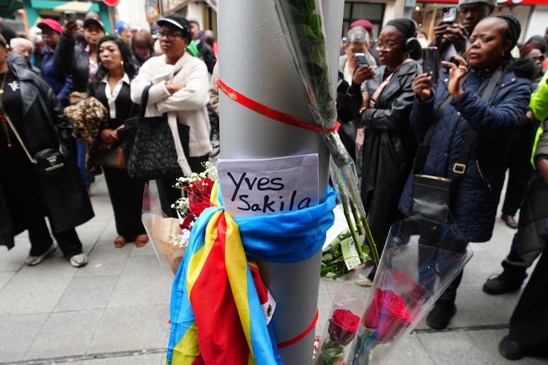 People attended a vigil for Yves Sakila on Henry Street, Dublin earlier this week. Photograph: Brian Lawless/PA Wire