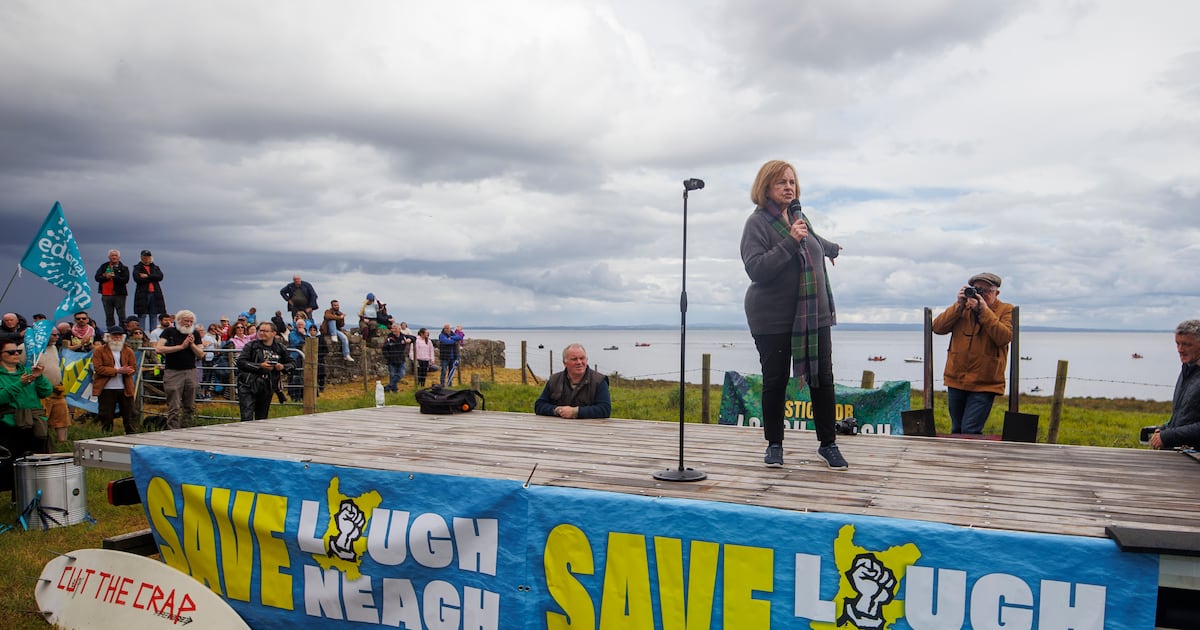 Hundreds take part in protest demanding action on Lough Neagh environmental crisis – The Irish Times