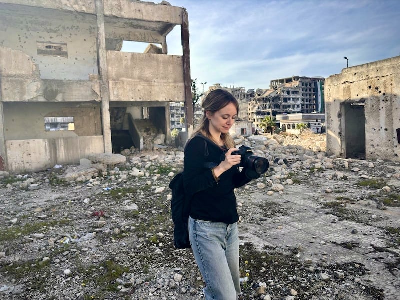 Sally Hayden in Homes, Syria, in 2025. Photograph: Cosette Molijn
