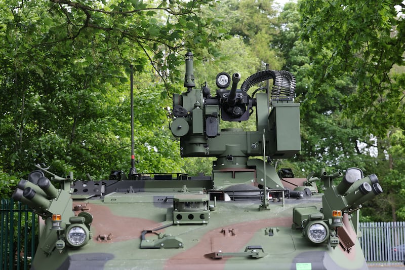A Mowag at the Curragh Camp in Co Kildare with a recently-unveiled RS6 remote-weapon station. Photograph: Alan Betson


