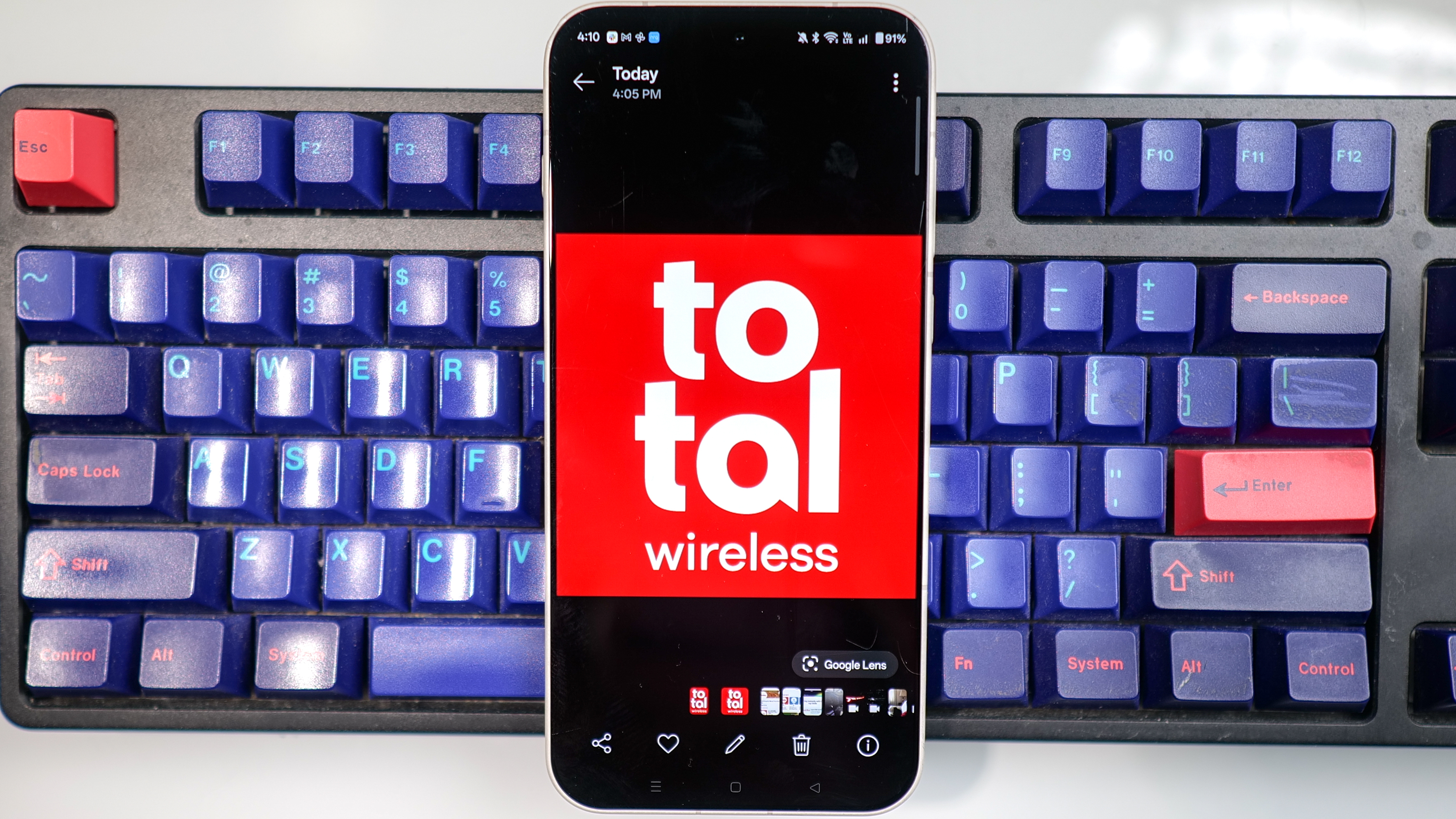 Total Wireless shown on a phone.