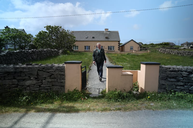 Fine Gael's candidate in the Galway West byelection, Seán Kyne, on the campaign trail on Inis Oírr. Photograph: Enda O'Dowd/The Irish Times