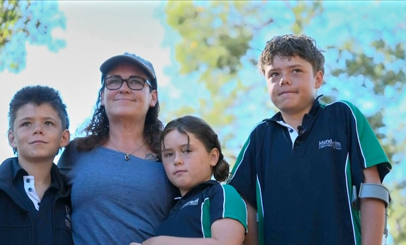 Austin Appelbee with his family earlier this year after the incident. Photograph: AuBC via AP