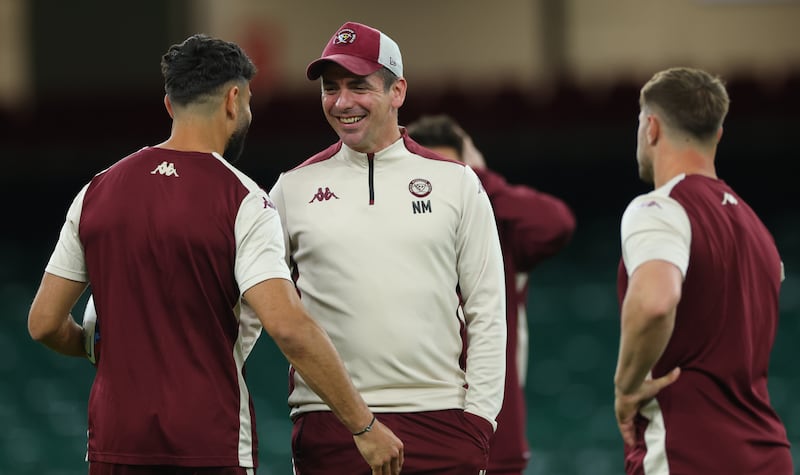 Bordeaux-Bègles coach Noel McNamara at the Principality Stadium, Cardiff. Photograph: James Crombie/©INPHO
