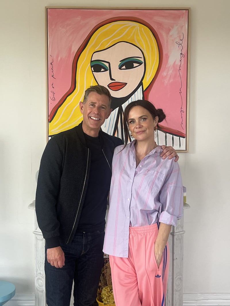 Joanne McNally with Dermot Bannon in Celebrity Super Spaces. Photograph: RTÉ