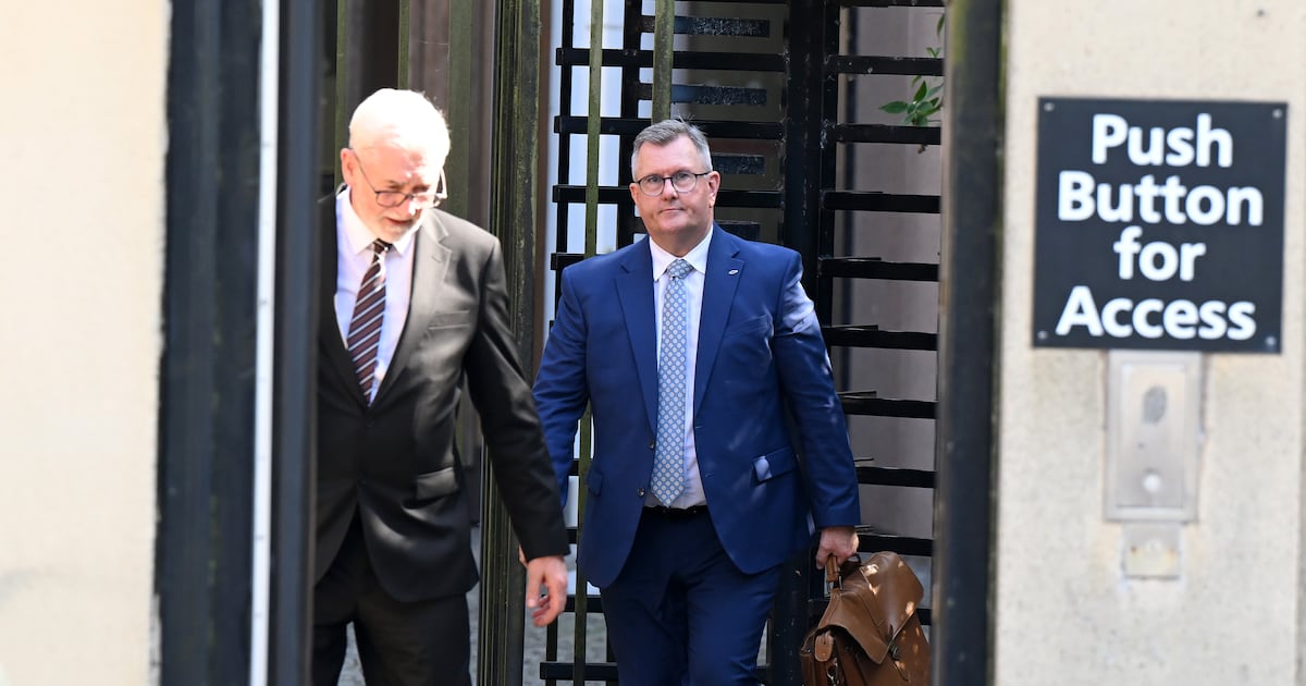 Jeffrey Donaldson trial: From the height of politics to the dock in Courtroom One – The Irish Times