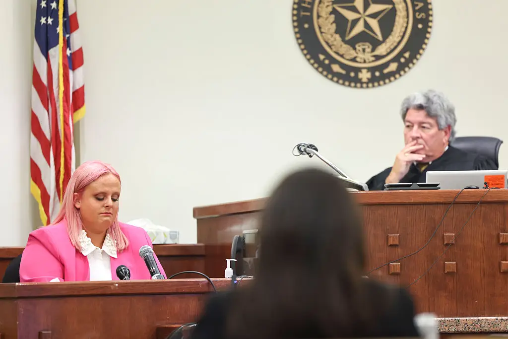 Athena's mother Maitlyn also took to the stand to share an emotional tribute (Shafkat Anowar/The Dallas Morning News via Getty Images)