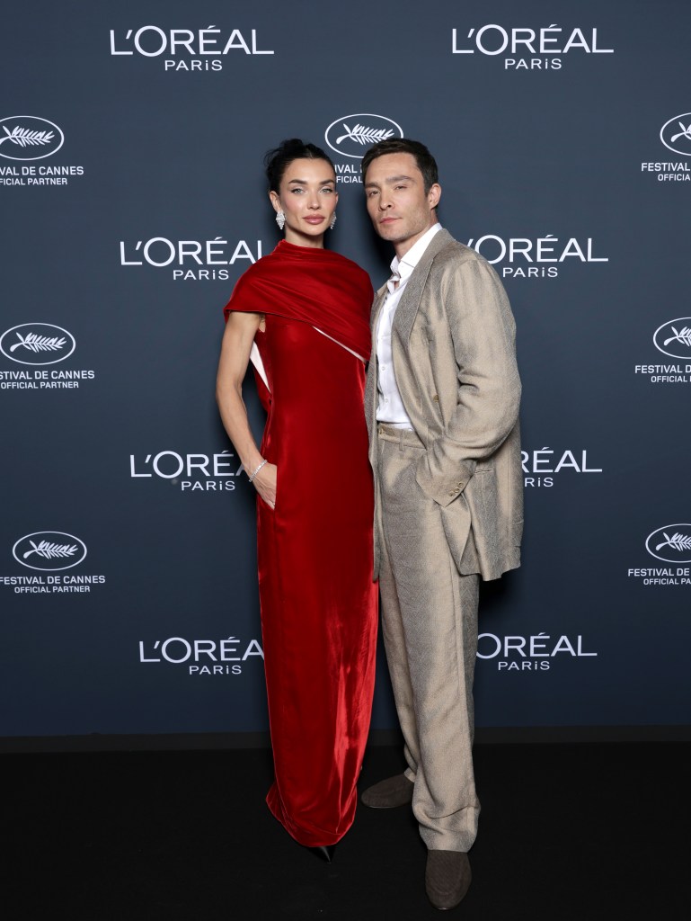 Amy Jackson Westwick and Ed Westwick attend Lights On Women's Worth during the 79th Cannes Film Festival 