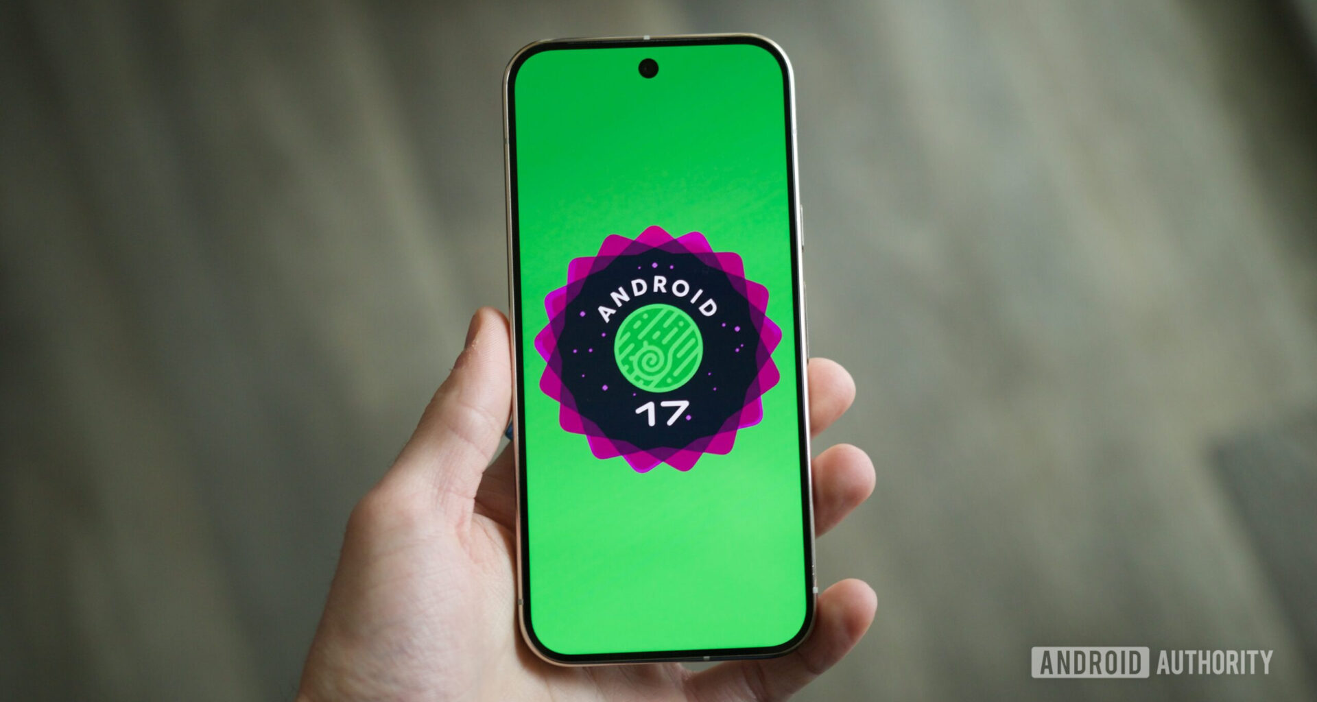 The Android 17 logo on a Pixel phone.
