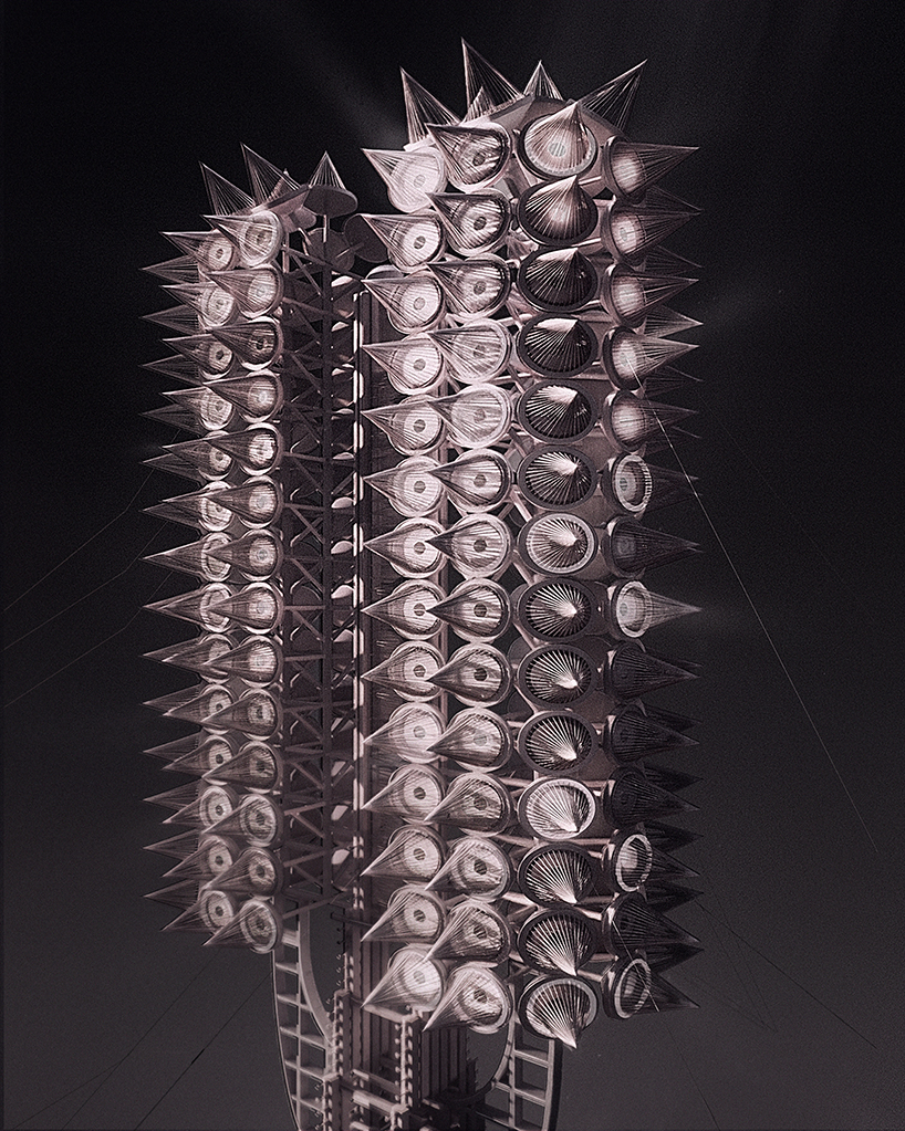 300 rings of light map collective human voice input into tower installation for burning man - 6
