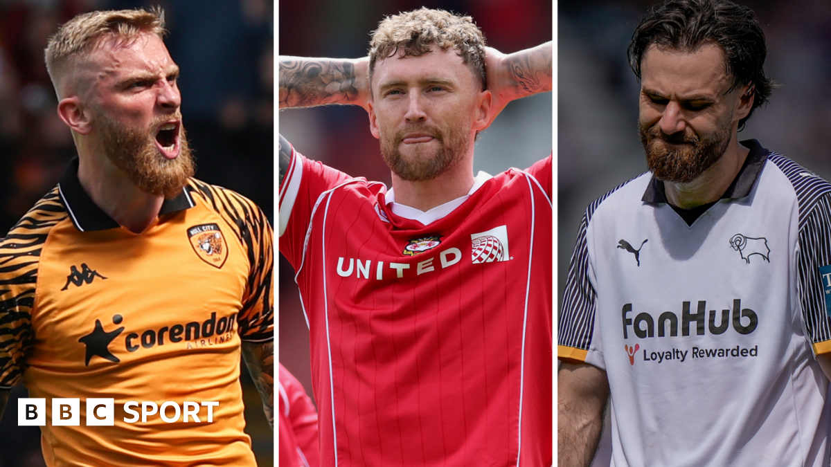 Split image of Hull's Oli McBurnie, Wrexham's Dan Scarr and Derby's Ben Brereton Diaz